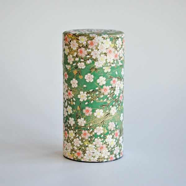 Große Teedose in japanischem Seidenpapier, 200g, grün