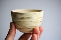 Cup 120ml cremefarben marmoriert Nerikomi Tokoname Teeschale Kenji