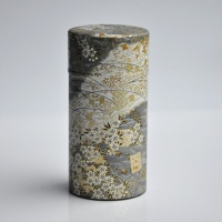 Große Teedose in japanischem Seidenpapier, 200g, gold