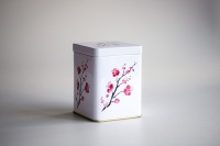 Weiße Teedose Kirschblüte