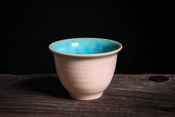 Cup in Tulpenform 75ml türkis von Michiko Shida